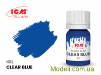 Акриловая краска ICM, полупрозрачная синяя