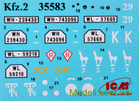 ICM 35583 Сборная модель 1:35 Le.gl.Einheitz-Pkw Kfz.2, Немецкий легкий автомобиль радиосвязи II МВ