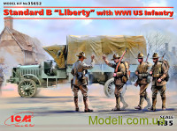 Американский грузовик Первой мировой войны Стандарт Б "Либерти" с пехотой США