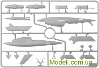 ICM 48401 Сборная модель 1:48 Беспилотная мишень BQM-34A (Q-2C) с тележкой