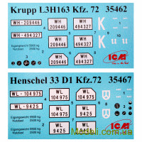 ICM DS3509 Масштабная модель 1:35 Машины радиосвязи Вермахта (Henschel 33D1 Kfz.72, Krupp L3H163 Kfz.72)
