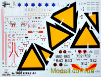 ITALERI 1408 Сборная модель 1:72 истребителя Kfir C.2