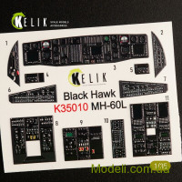 KELIK 35010 Декаль для модели вертолета MH-60L Black Hawk (интерьер), (Kitty Hawk)