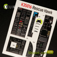 KELIK 35016 Декаль для модели вертолета HH-60H Rescue Hawk (интерьер), (Kitty Hawk)