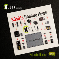 KELIK 35016 Декаль для модели вертолета HH-60H Rescue Hawk (интерьер), (Kitty Hawk)