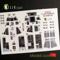 KELIK 48064 Декаль для модели самолета F-14D Tomcat (интерьер), (AMK)