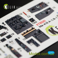 KELIK 72020 Декаль для модели самолета Me-410 A-1/B-1 (интерьер), (FineMolds)