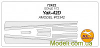 Маска для модели самолета Як-42Д (AMODEL)
