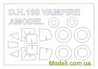 Маска для модели самолета DH.100 Vampire (Amodel)