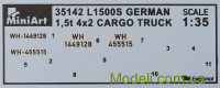 MINIART 35142 Cборная модель немецкого грузового автомобиля L1500S