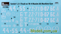 MINIART 35186  Купить масштабную модель 1,5 t. TRUCK w/ M-4 Maxim AA Machine Gun