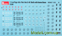 MINIART 35381 Аксессуары: Снаряды для пушки 7,5 cm Pzgr. & Gr. Patr. Kw.K. 40