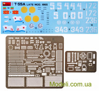 MINIART 37022 Сборная модель 1:35 танк Т-55А образца 1965 г., поздний с интерьером