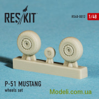 Reskit 48-0012 Смоляные колеса для самолета P-51 Mustang