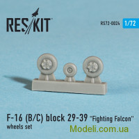 Reskit 72-0024 Смоляные колеса для самолета F-16 (B/C) Block 29-39 Fighting Falcon