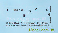 Revell 05067 Купить масштабную модель подлодки Dallas (SSN-700)