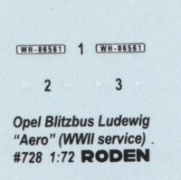 RODEN 728 Сборная модель немецкого автобуса Opel Blitzbus Ludewig "Aero"