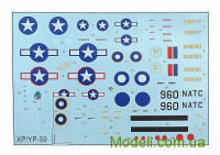 AMODEL 72152 Масштабна модель літака: Bell XP/YP-59 Винищувач-бомбардувальник ВПС США