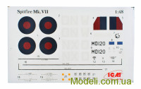 ICM 48062 Збірна модель британського винищувача Spitfire Mk.VII