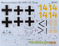 ICM 48105 Масштабна модель німецького винищувача Messerchmitt Bf-109 F4Z/Trop