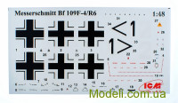 ICM 48107 Масштабна модель німецького винищувача Messerschmitt Bf-109 F4/R6