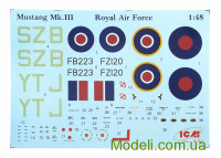 ICM 48123 Масштабна модель винищувача Mustang Mk.III