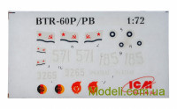ICM 72911 Масштабна збірна пластикова модель радянського бронетранспортера БТР-60ПБ