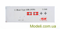 ICM S009 Збірна модель підводного човна тип IIB (1939)