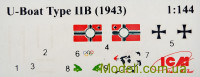 ICM S010 Збірна модель німецького підводного човна Тип IIB (1943 р.)