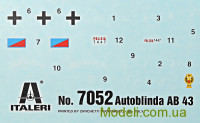 ITALERI 7052 Збірна модель бронеавтомобіля Autoblinda AB 43