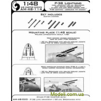 Master 48-114 Набір озброєння для P-38 Lightning ранніх модифікацій (стволи для Brownings 12,7мм та гармати 20мм)