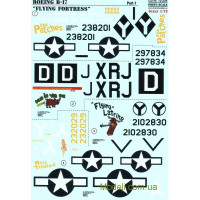 Декаль для літака Boeing B-17 Flying Fortress