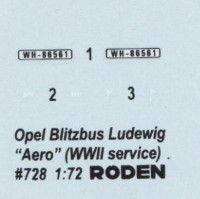 RODEN 728 Масштабна модель німецького автобуса Opel Blitzbus Ludewig "Aero"